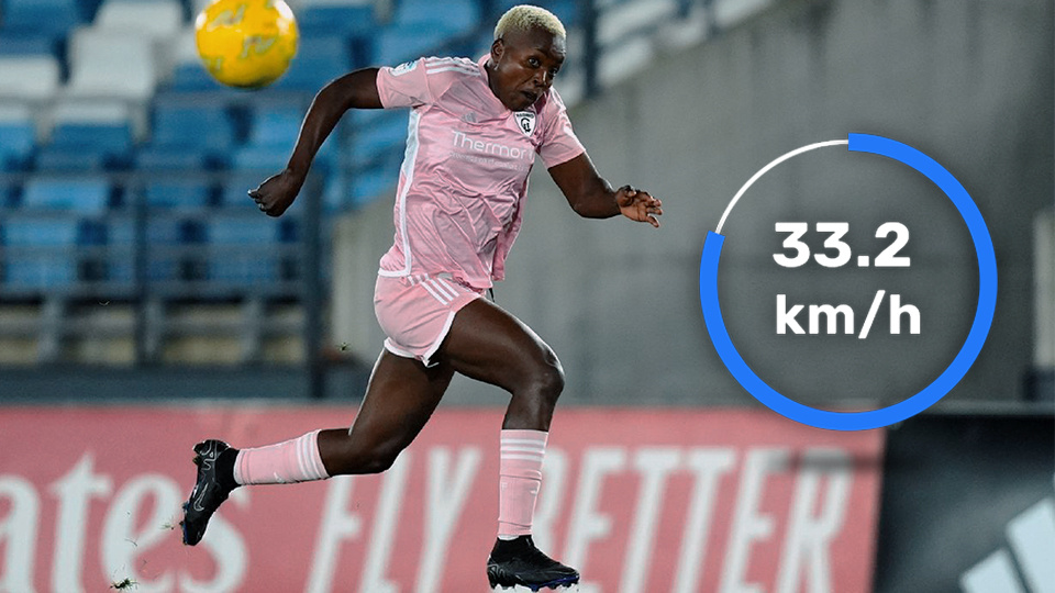 Who is the fastest female football player in the world?